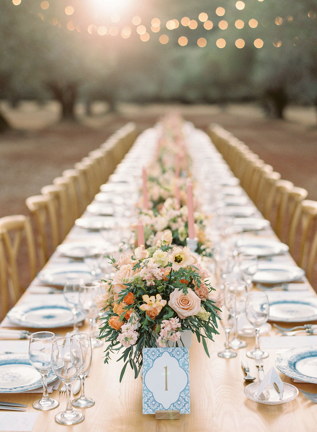 Olive Grove Wedding - Table Setting